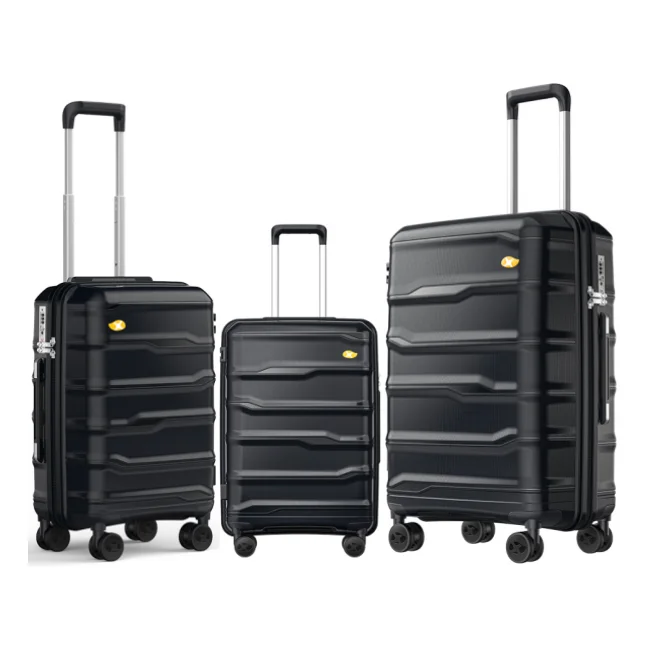 Wholesale MGOB Brand Hard Side  Trolley Travel Luggage 3 Piece Suitcase Set With PP Break proof Zipper Lightweight Suitcases Bag