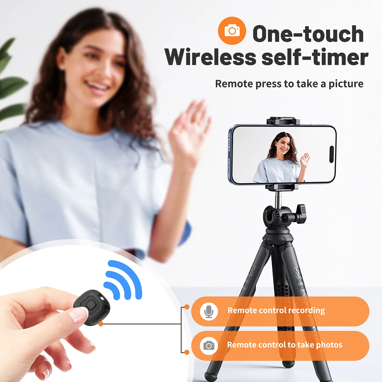 Portable Mini Smart Finder Tag Blue Tooth Tracker Tem Anti-Lost Alarm Locator with Selfie and Recording Function
