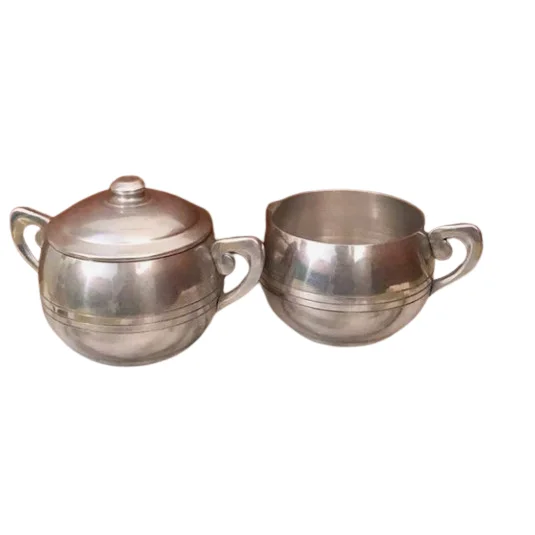 Kitchen Tabletop Set of Two Tea Sugar And Milk Pot Creamer Pot Creamer Stainless Steel Pot Coffee Shop Restaurant Use
