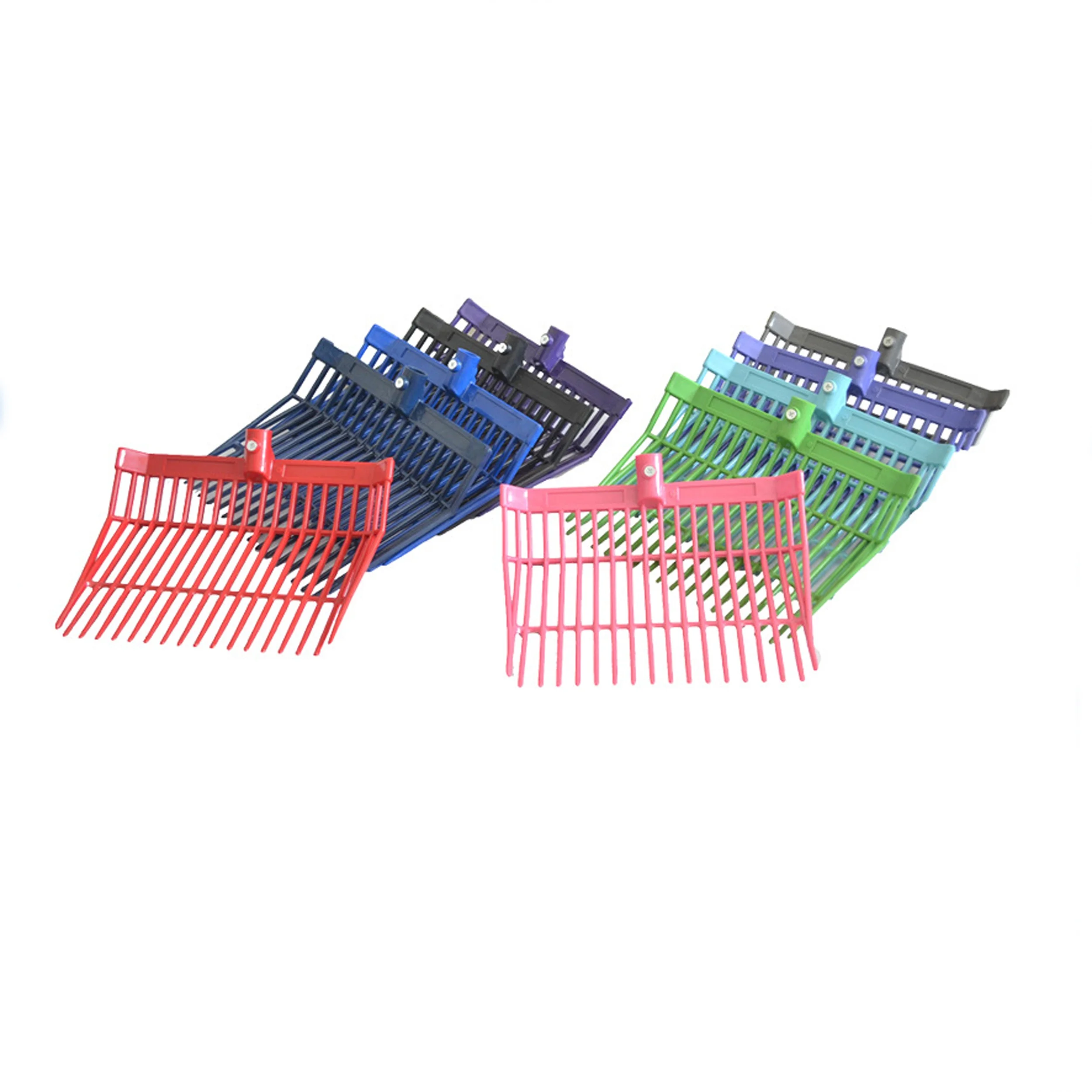 Horse manure fork steel rod 128cm metal handle with garden plastic straw fork