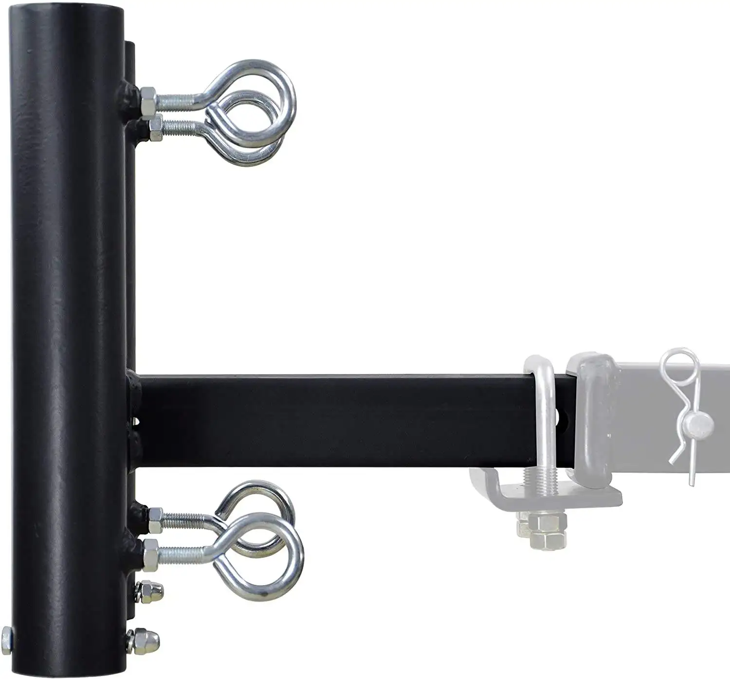 High Quality Black Heavy-Duty Metal Trailer Hook Customizable Single Flag Pole Bracket for Car Bumper Car Tent Installation