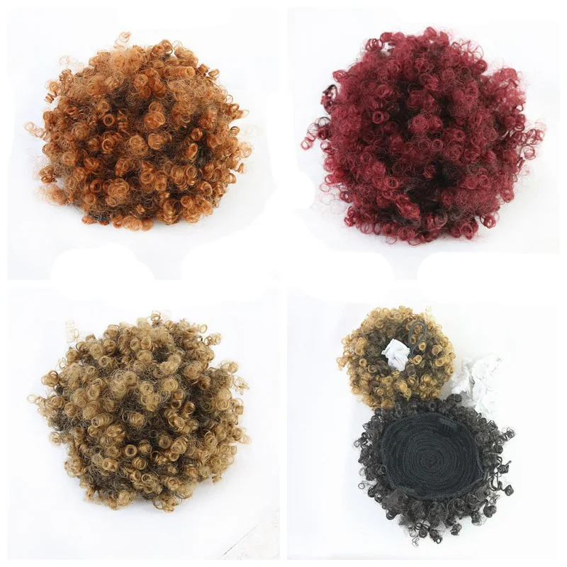 Синтетический шиньон для черных женщин с пупышными волосами