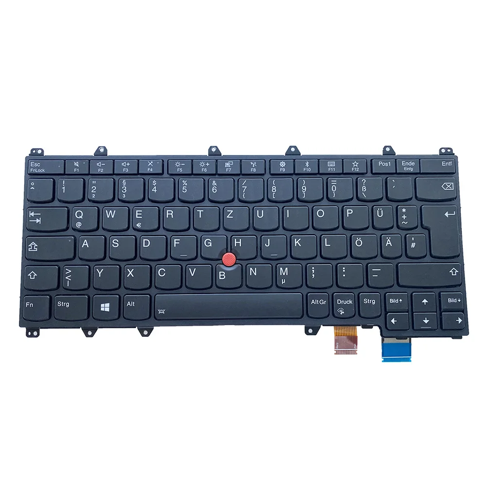 Genuine SN20P38638 For Lenovo Yoga X380 Laptop ThinkPad 20LH Keyboard DE German with Backlight 01HW587 01HW627 Black