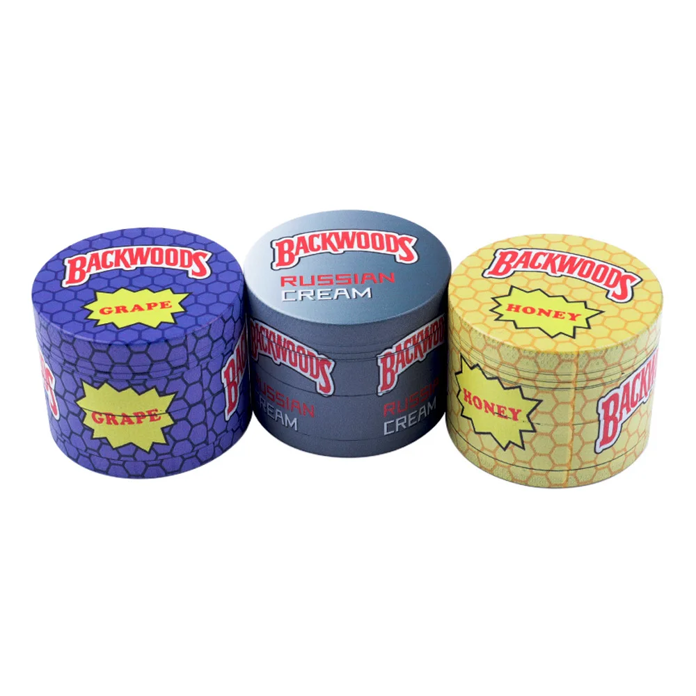 
BEYOU Custom Printed Backwood Tobaco Grinder 4 Layers Zinc Alloy Smoking Weed Herb Grinder 