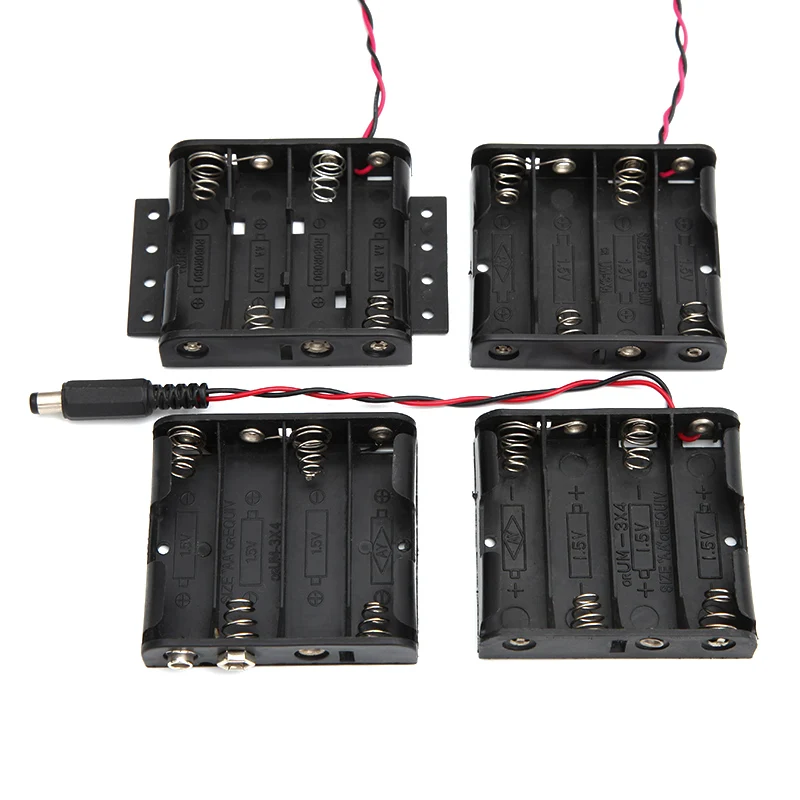 Factory Price Wholesale 6V 4AA 4xaa Battery Holder Case Accessories With Red/Black Wire Leads Jst Connector