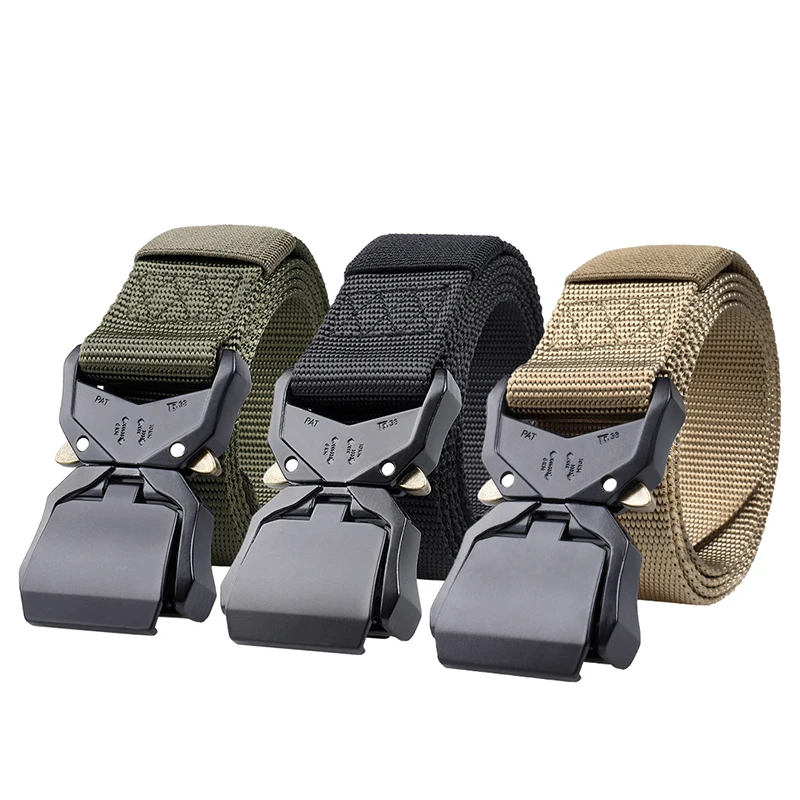 TG-025  3.8cm Amazon Wholesale Outdoor Heavy Duty Universal Nylon Adjustable Military Tactical Waist Belt with Quick-Release