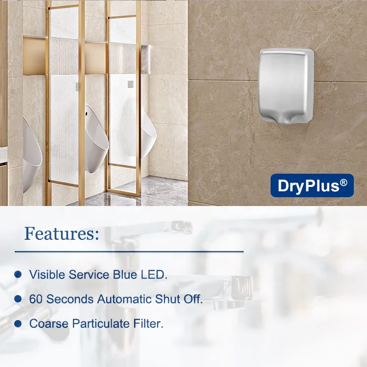 Sanitary Equipment Electric Intelligent Stainless Steel Cover Automatic High Speed Hand Dryer For Toilet