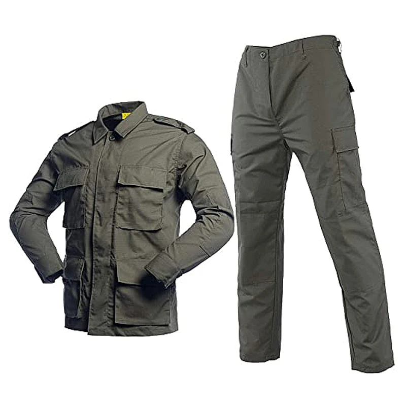 Factory OEM BDU tactical uniform outdoor Multi-Pocket Camo olive Dress bdu Suit uniform for men training