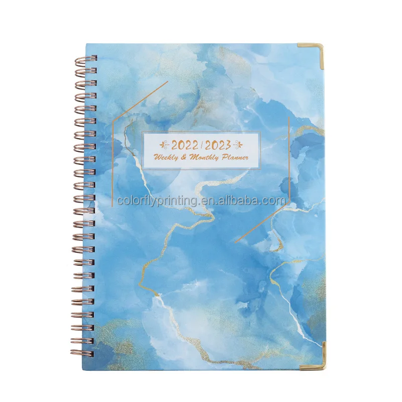 Hot selling A5 A6 Designed Customized Gold ring binder agenda Journal Diary checkered planner notebooks