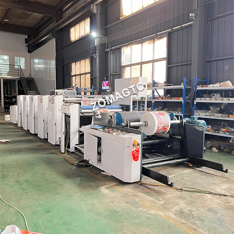 Automatic Flexo Label Printer Machine Roll To Roll Flexographic 5 Colors Flexo Printing Machine Flexo Printing Machine Roller