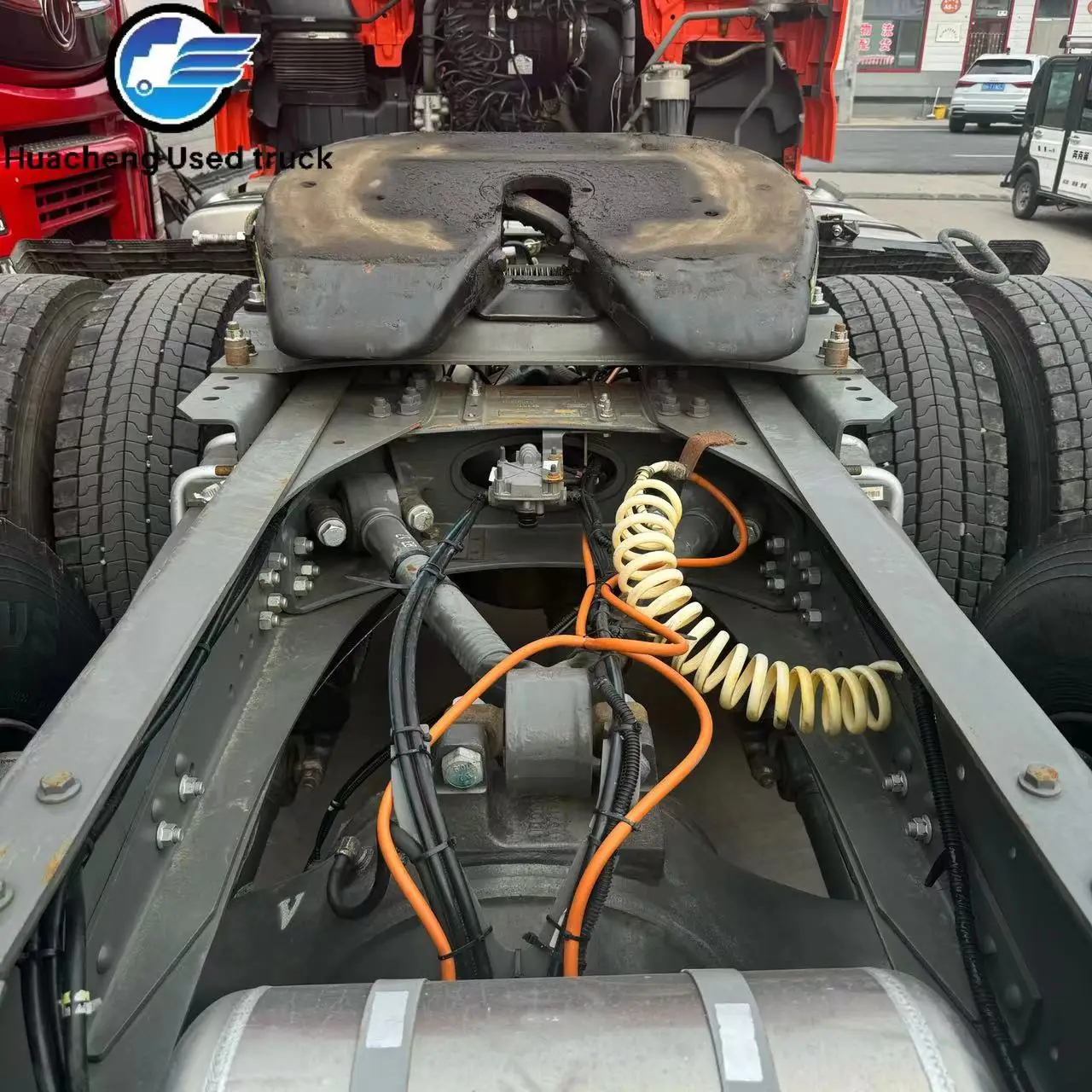 Powerful Shakeman tractor, able to handle all kinds of heavy transport tasks with ease.