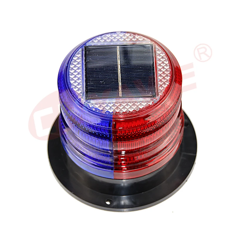 OEM Traffic Solar Beacon warning Light flashing RED BLUE Traffic Warning Products