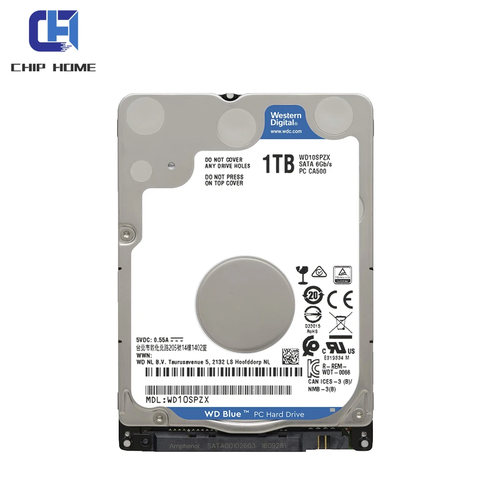 Жесткий диск WD WD10SPZX, 1 ТБ, 7200 об/мин, 128 Мб, 5,4 K об/мин, SATA, 7 мм, 2,5 дюйма