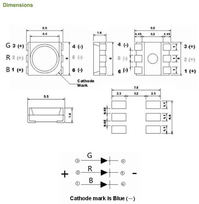 Quality Guarantee Algainp Ingan LED RGB Chips SMD Affordable Surface Mounted LED 0.062W Light With Long Use Life