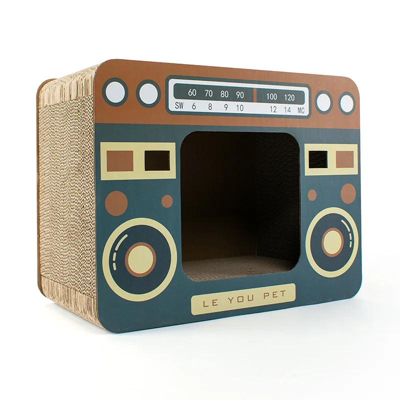Little Guy Cat Creative Scratch Toy Scratching Radio/Oven/TV Shape Cat Scratcher Cardboard Custom Pad