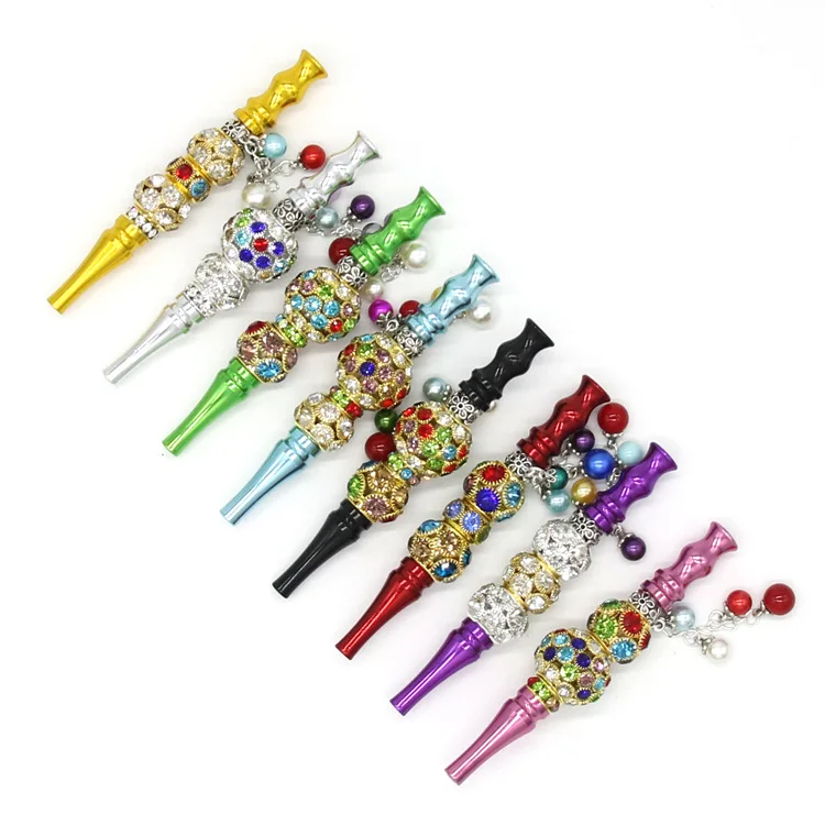 Fashion hot sale ladies pendant bead cigarette holder multi color spot aluminum alloy hookah smoking accessories male