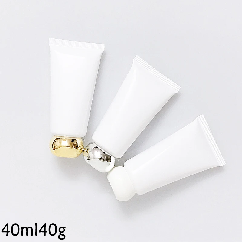 40g empty white Facial cleanser Plastic Tube cosmetics packaging containers 40ml Hand cream Squeeze soft tube bottle