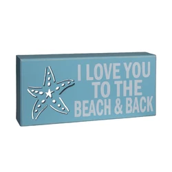 Professional wholesale and custom wooden Box Sign Wall decoration wood and Ocean Beach style home decoration