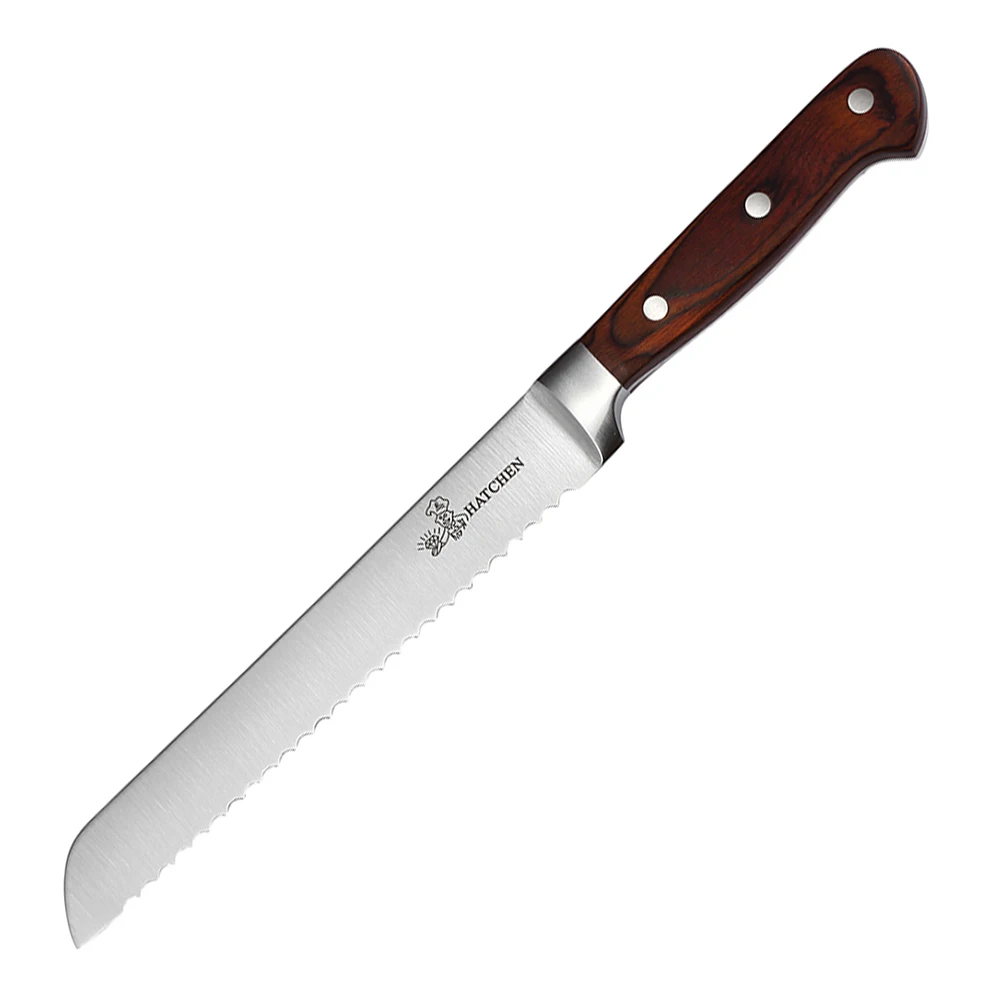 Best Product 6pcs Chef knives stainless steel pakka wood forged handle kitchen knife set with nature wood block