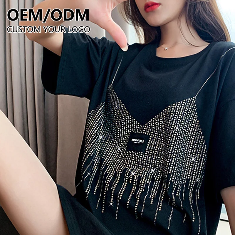 men fashion cotton Glitter bling shine tshirts Custom pattern hot fix rhinestone transfer short sleeve casual wear mens t-shirt