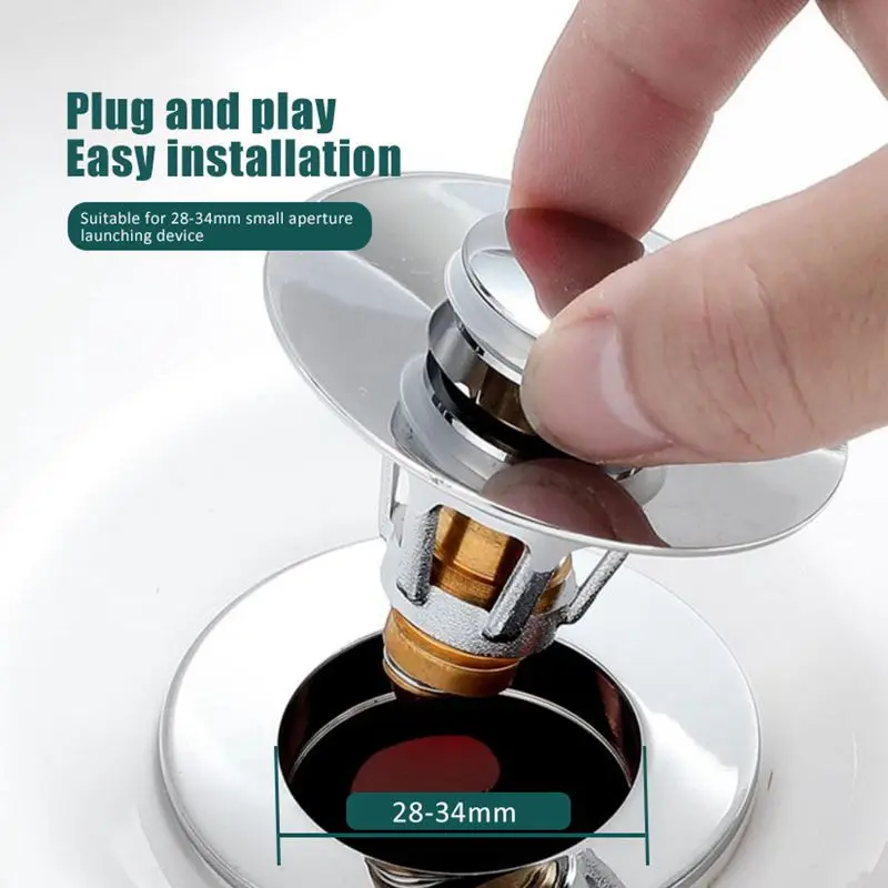 GEE-N Drain Plug Pop Up Sink Kitchen Basin Filter Stopper Push Type No Overflow Fittings Sttschment Fresh For Bathroom