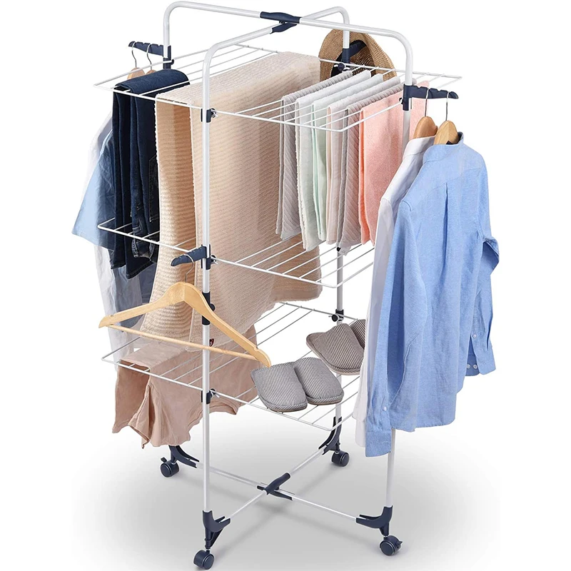 Clothes Accessories Winged Foldable 3 Layers clotheslines Stand Drying Rack Laundry folding clothes drying rack