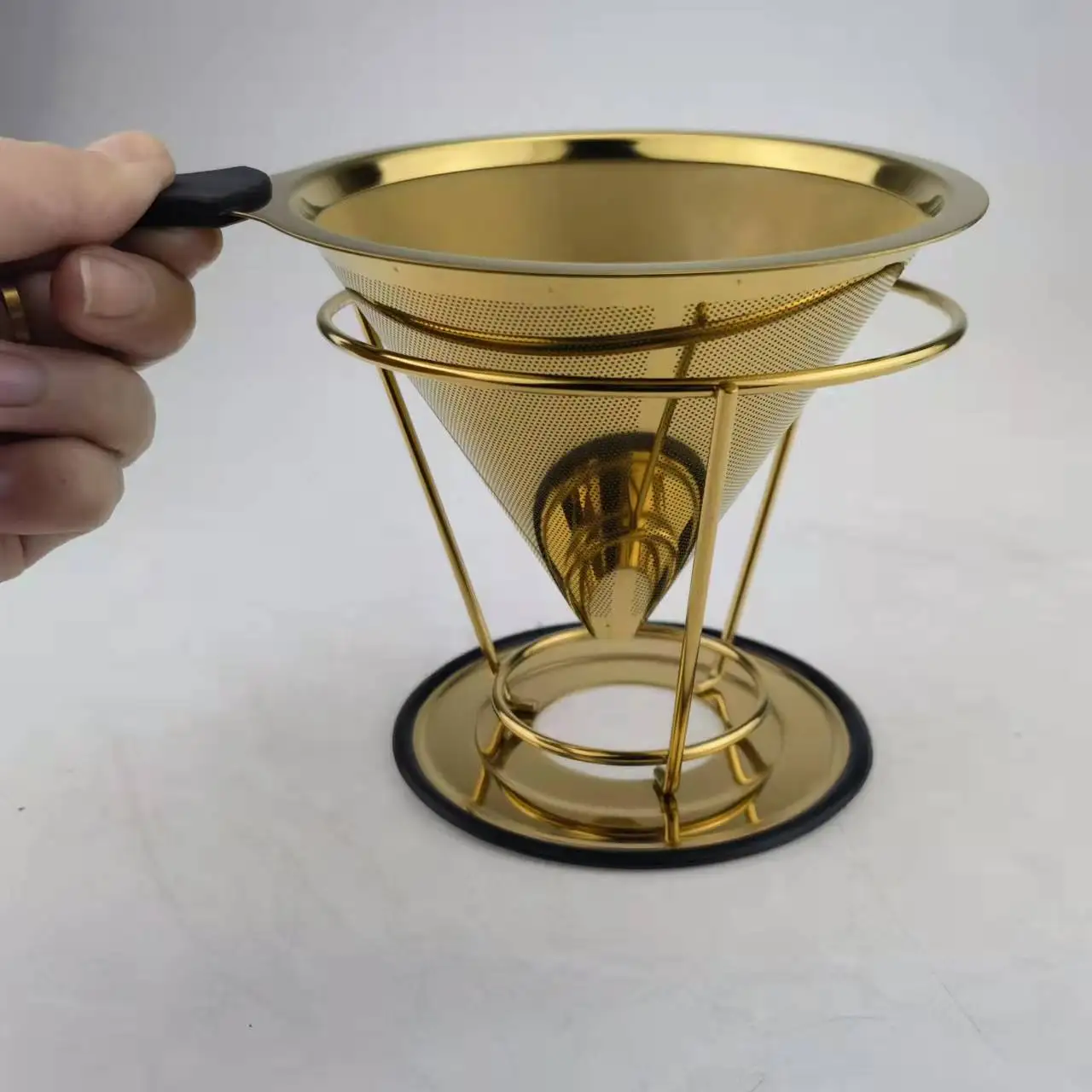 Food grade 304 316 stainless steel/brass High Quality Stainless Steel Coffee Filter  Dripper