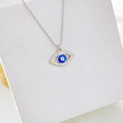 Turkey Fashion Blue Evil Eye Necklace Charm Blue Rhinestone Eye Choker Necklace for Women Boho Jewlery Wholesale