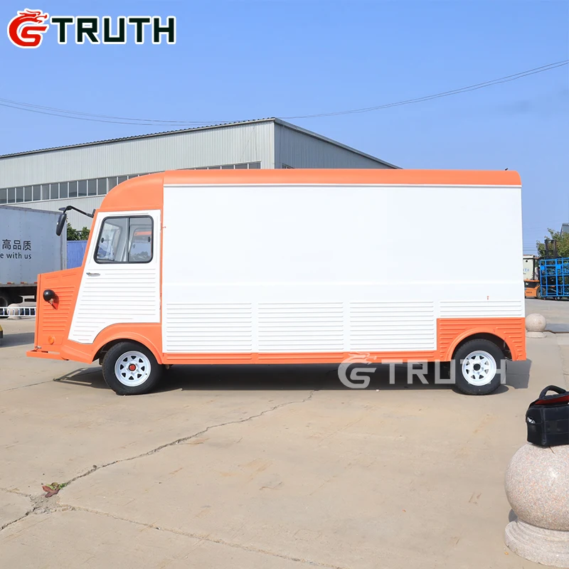 Large Drivable Bbq Bakery Coffee Trailer vintage foodTrucks Catering Electric Food Van Truck