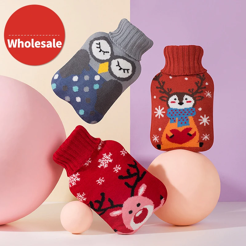 Water Injection Hot Water Bag Rubber Knitted Cartoon Hand Warmer Gift Wholesale Gift Hand Warmer Hot Water Bottle Bag