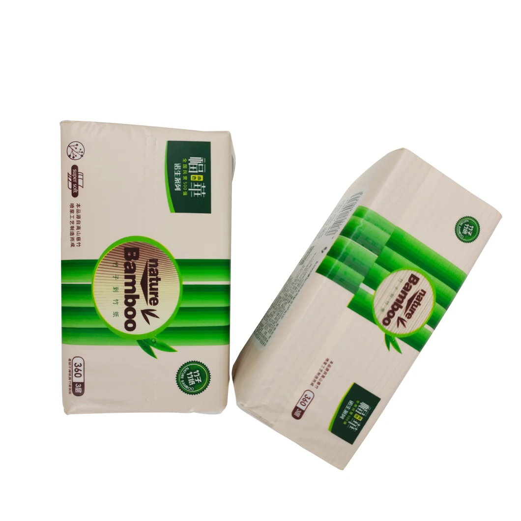 
Quality supplier 3 ply 360 sheets bamboo fiber ultra soft facial tissue 