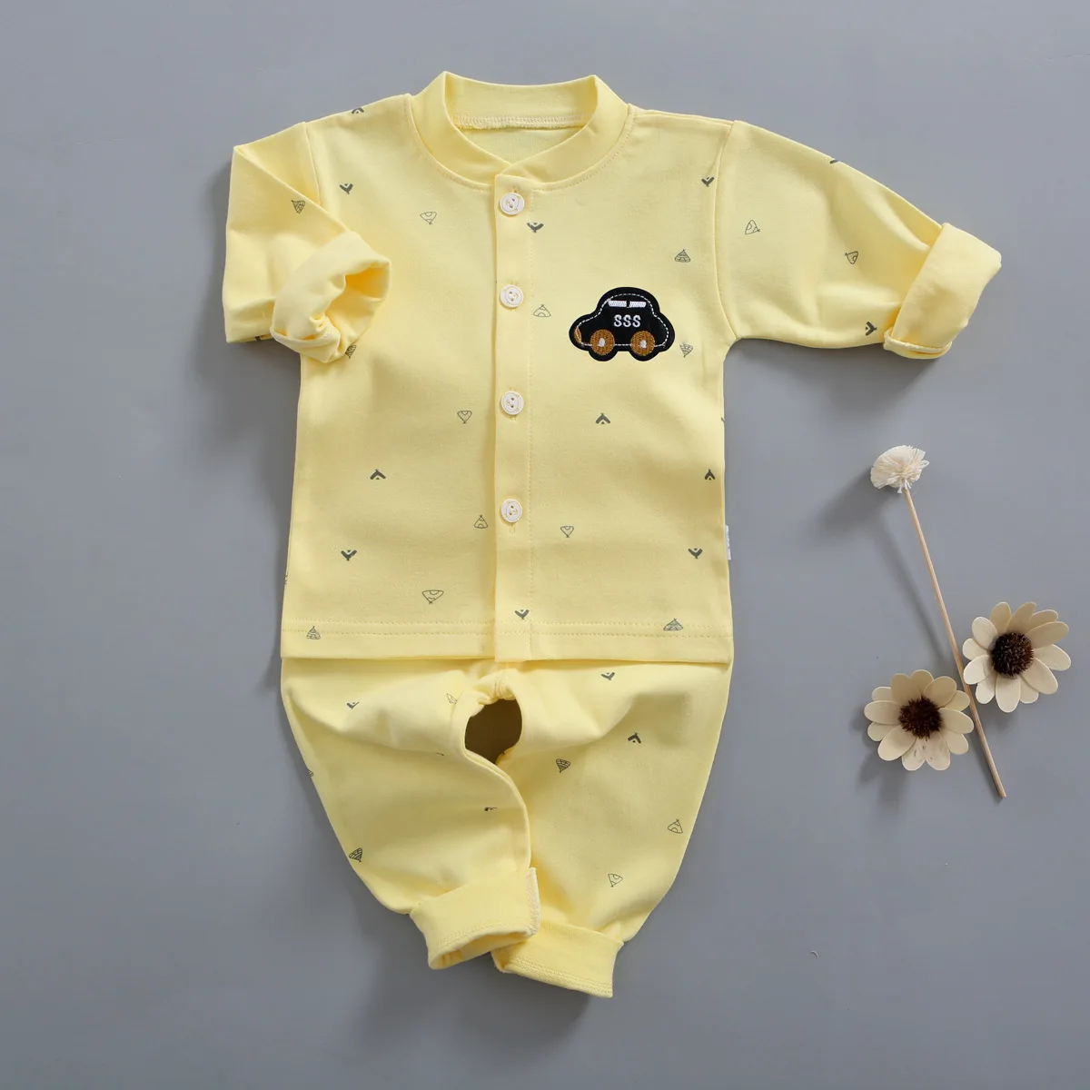 Pure Cotton Spring and Autumn long Sleeve Pants 2 Pieces Baby Set Clothes