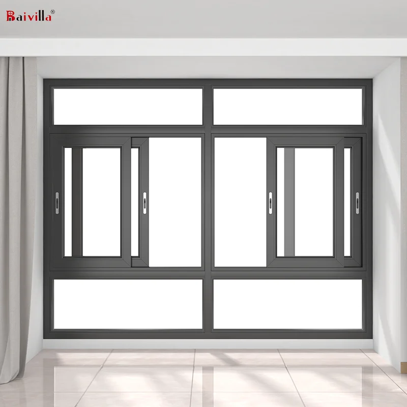 Wholesale Aluminium Glass Foshan Windows and Doors Made in China Minimalist Graphic Design Stainless Steel Horizontal Sliding