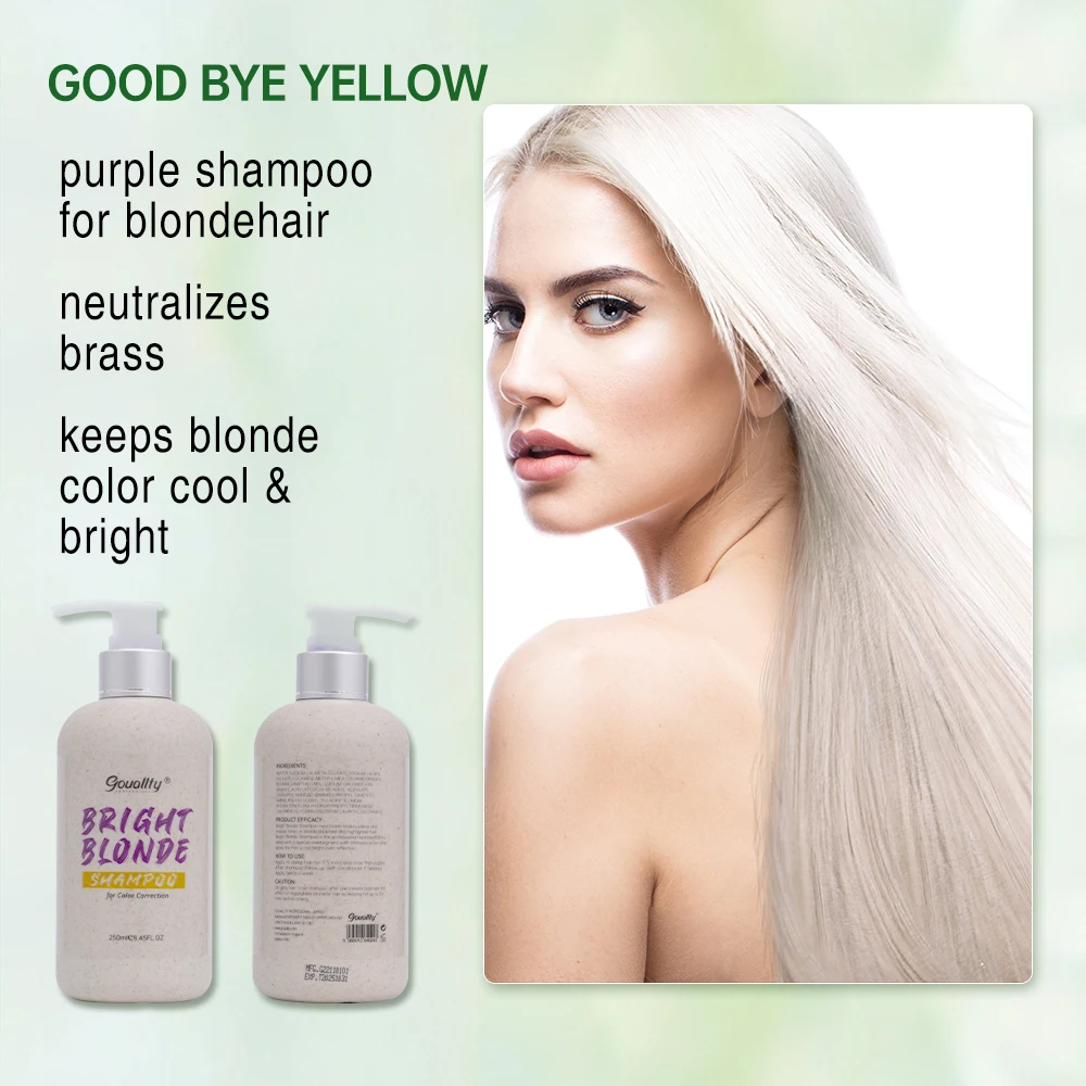 OEM Purple hair shampoo with private brand label cheap wholesale price for blonde color hair washing