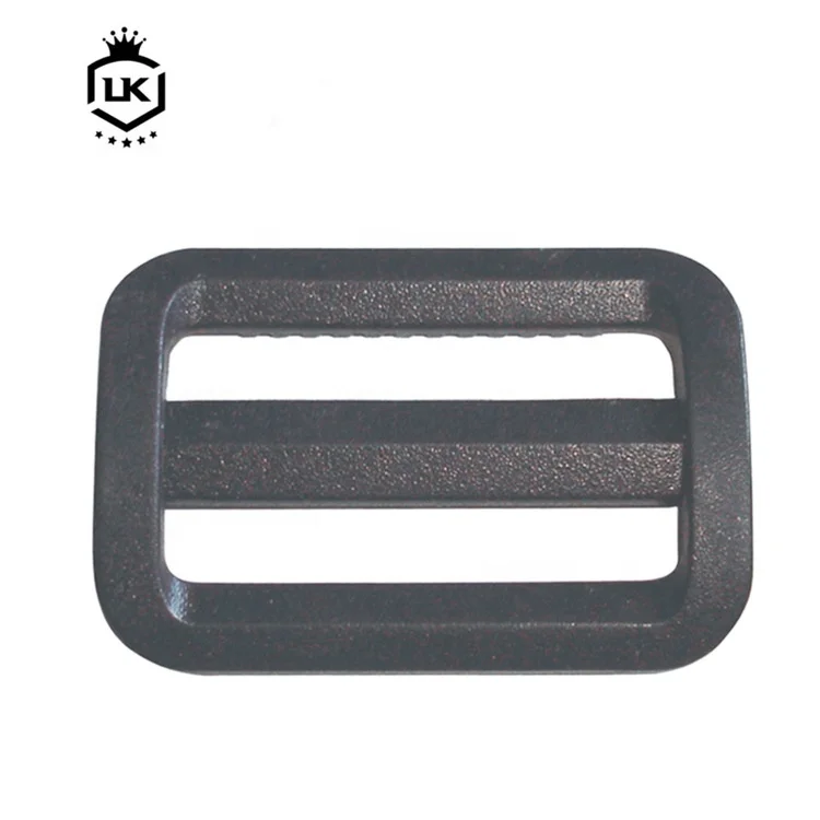 LanKe Black Plastic 3 Bar Slides Buckle Tri Glide Clasp for Travel Backpack Webbing