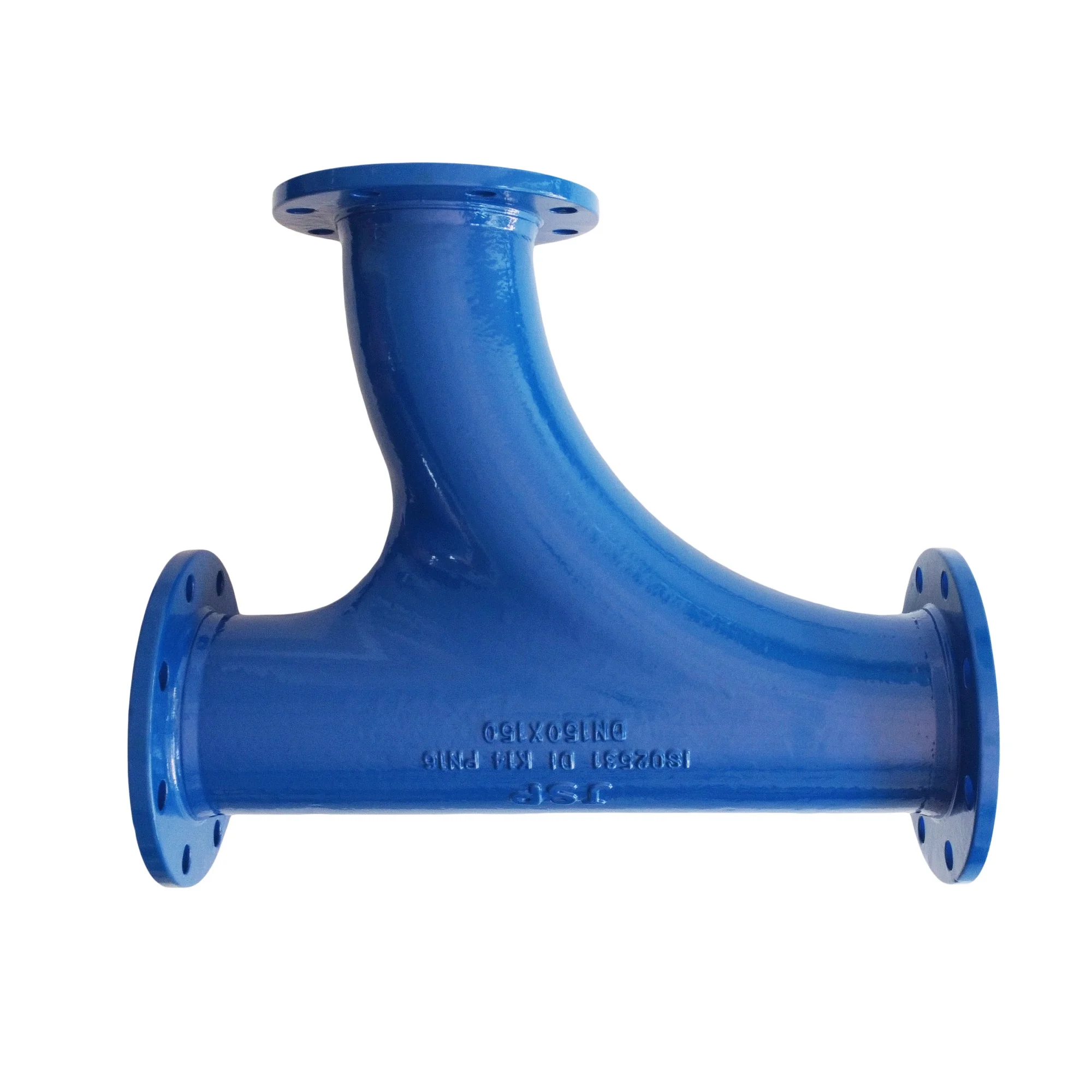 JSP Factory Best Price  BS EN545 PN 10 PN 16 PN25 Ductile Iron Pipe Fitting  All Flanged 45 Degree Angle Branch Tee For Water