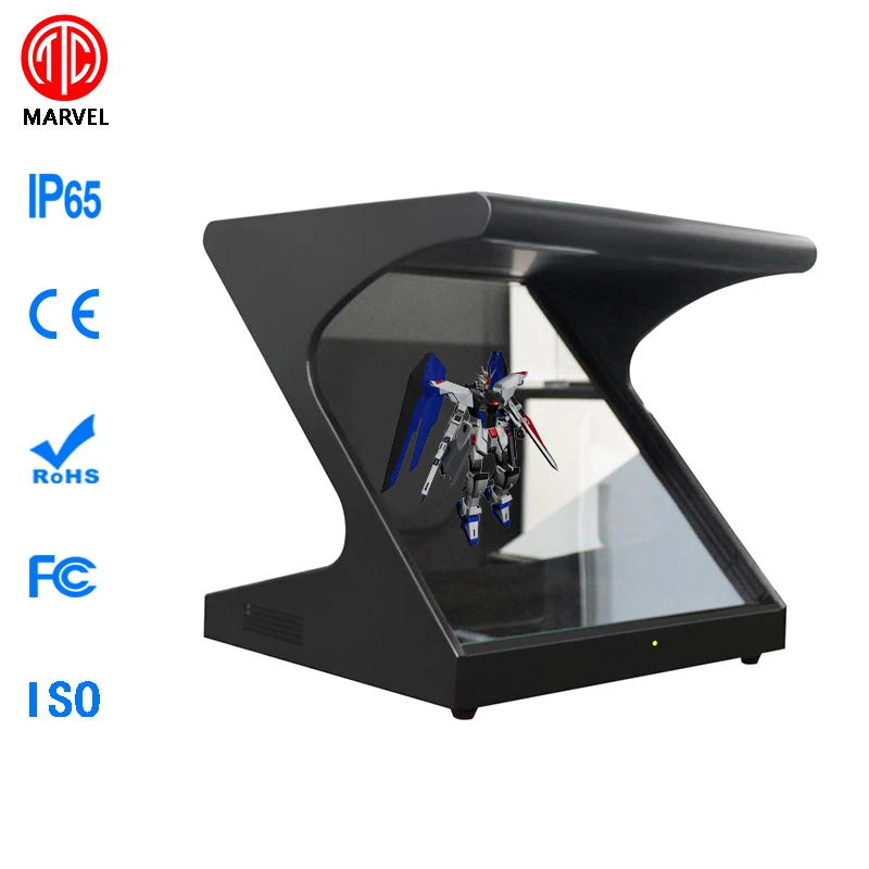 3D Pyramid Hologram Display Showcase full HD 3d stereoscopic effect poster holographic display