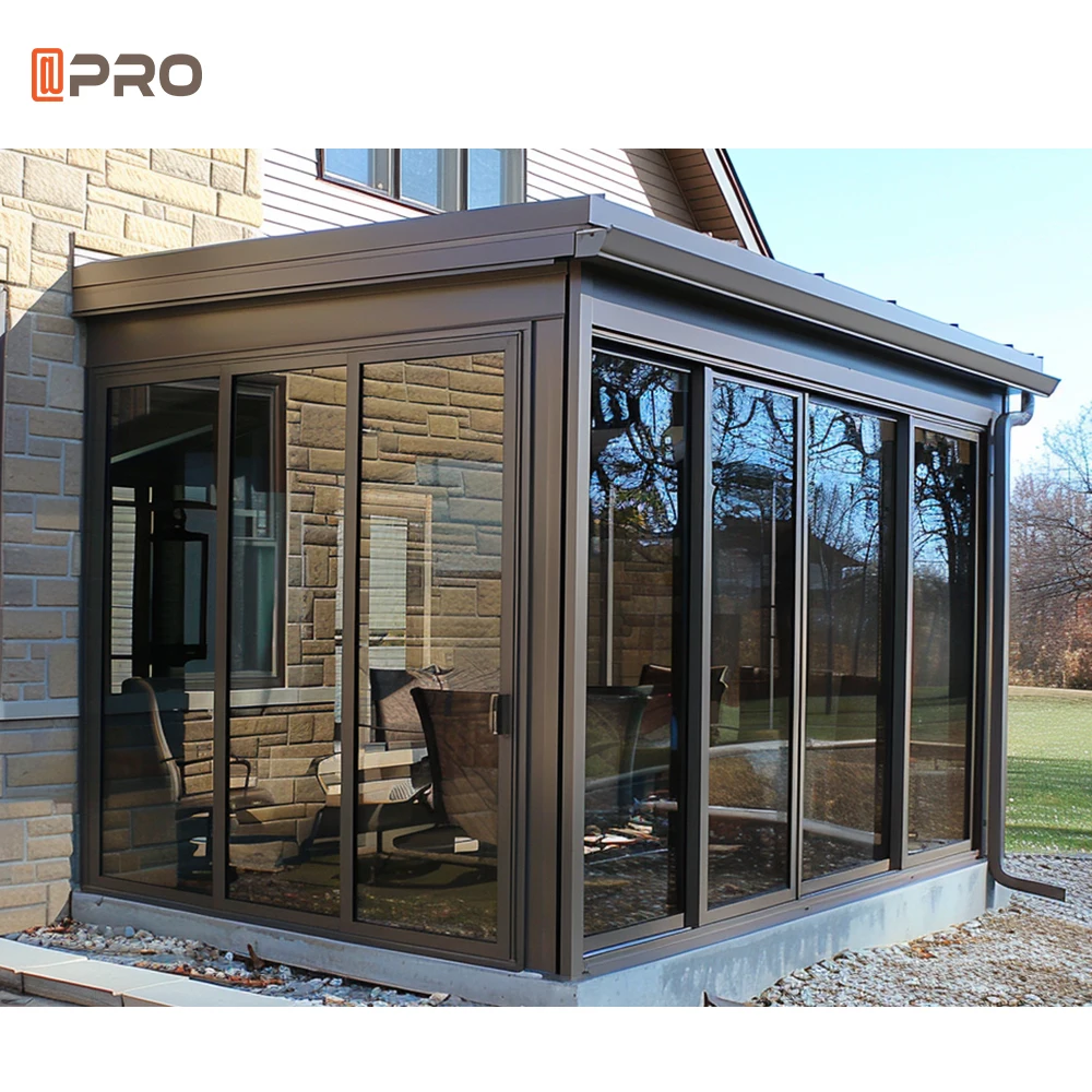 APRO 2024 sunroom Aluminum Sunroom Energy-Saving with Modern Minimalist Style with sliding door