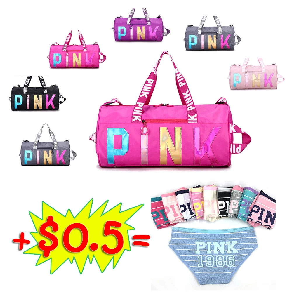 Free Sample Wholesale Custom Fashion Logo Foldable Sport Gym Women Mens Waterproof Travel Duffel Bag Pink Duffel Bag Duffle Bag