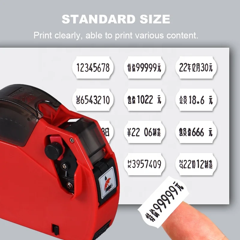 10 Roll Wave Shape 5500 Price Gun 22x12mm Self Adhesive Pricing Gun Printing Sticker Price Tag Label