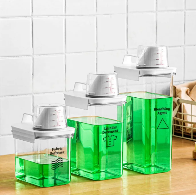 1.1/1.8/2.3 L Large laundry soap dispenser,Clear detergent holder,laundry detergent storage & laundry detergent organizer