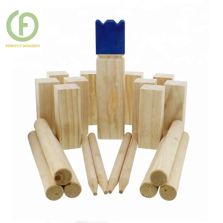 Customized Designed Wooden Premium Pine Kubb Game Set With Cary Case Directly From Factory