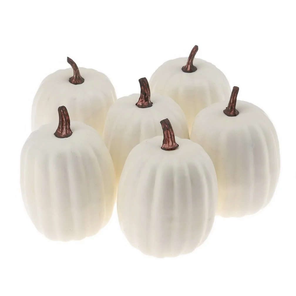 Gresorth Artificial White Pumpkins Wholesale Fake Vegetable Fall Autumn MINI Pumpkin Set Halloween Christmas Holiday Decoration