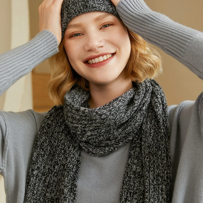 MENCA Wholesale 100% Cashmere Knit Scarves For Women Winter Keep Warm 165cm*35cm Long Pure Pashmina Scarf