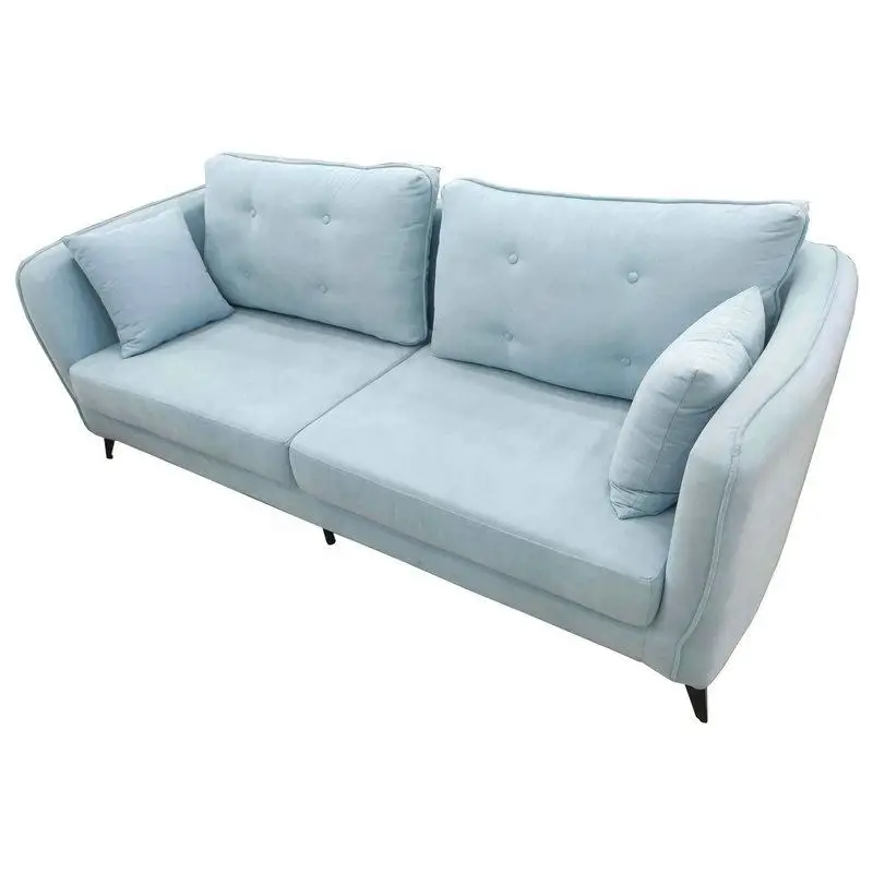 Blue Color Nordic Style Mid Century Couch Factory Price Cozey Sofas Comfortable Cotton Linen Fabric Sofa