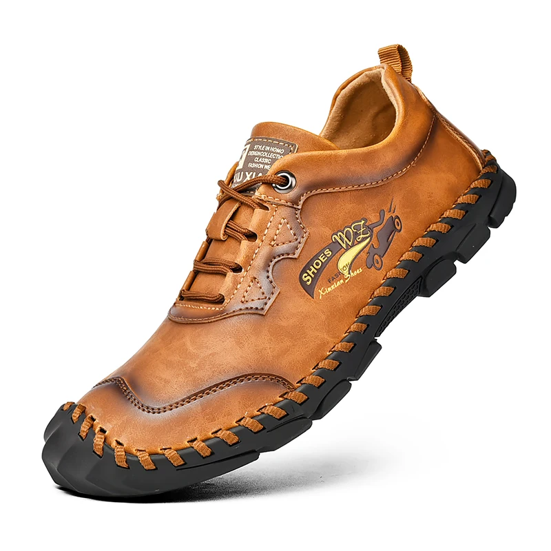 black dress shoes for men Italian handmade working comfortable office men genuine casual leather shoes