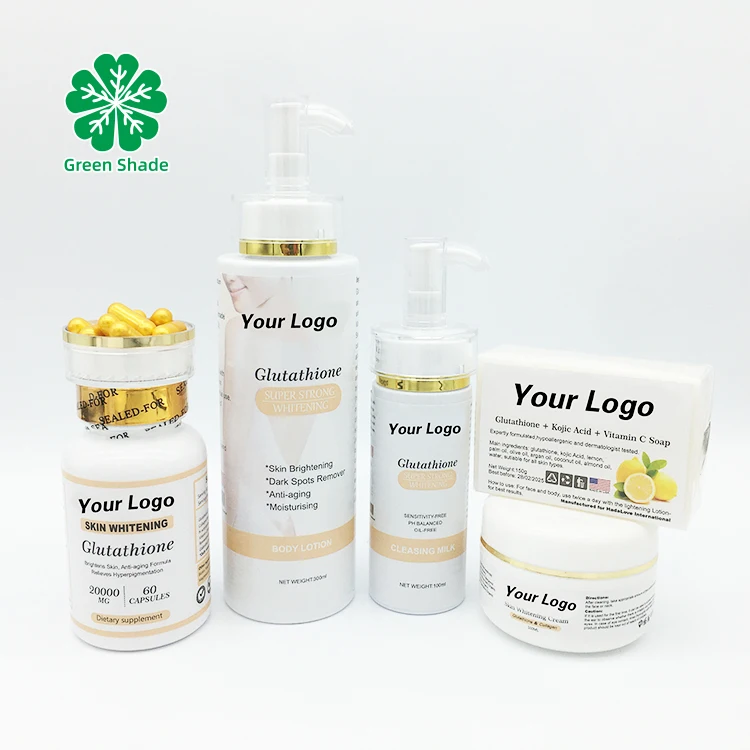 Custom Logo Men Women Glutathione Vitamin C Alpha Arbutin Beauty Skincare Set Gift Kit Moisturize Brightening Skin Care Set