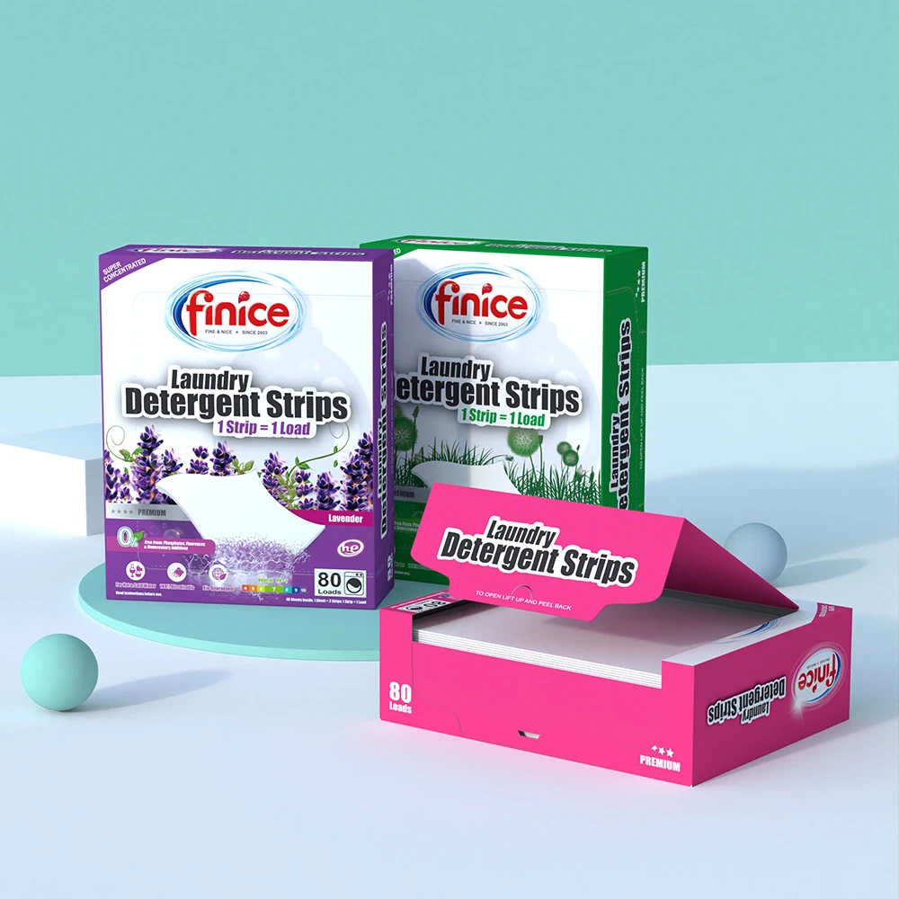 finice Eco friendly Harmless REACH SVHC Compliant wholesale laundry detergent sheets laundry detergent strips