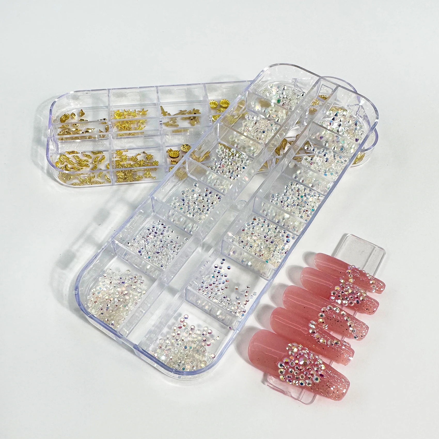 Hight Quality Multi Shape Glass Crystal Stone Decoration Design Flatback Nail Art Fancy Rhinestone Set Kit