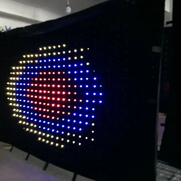 Lighting up your mobile stage  P10 2mx2m  stage background use led video curtain led video drape led star curtain